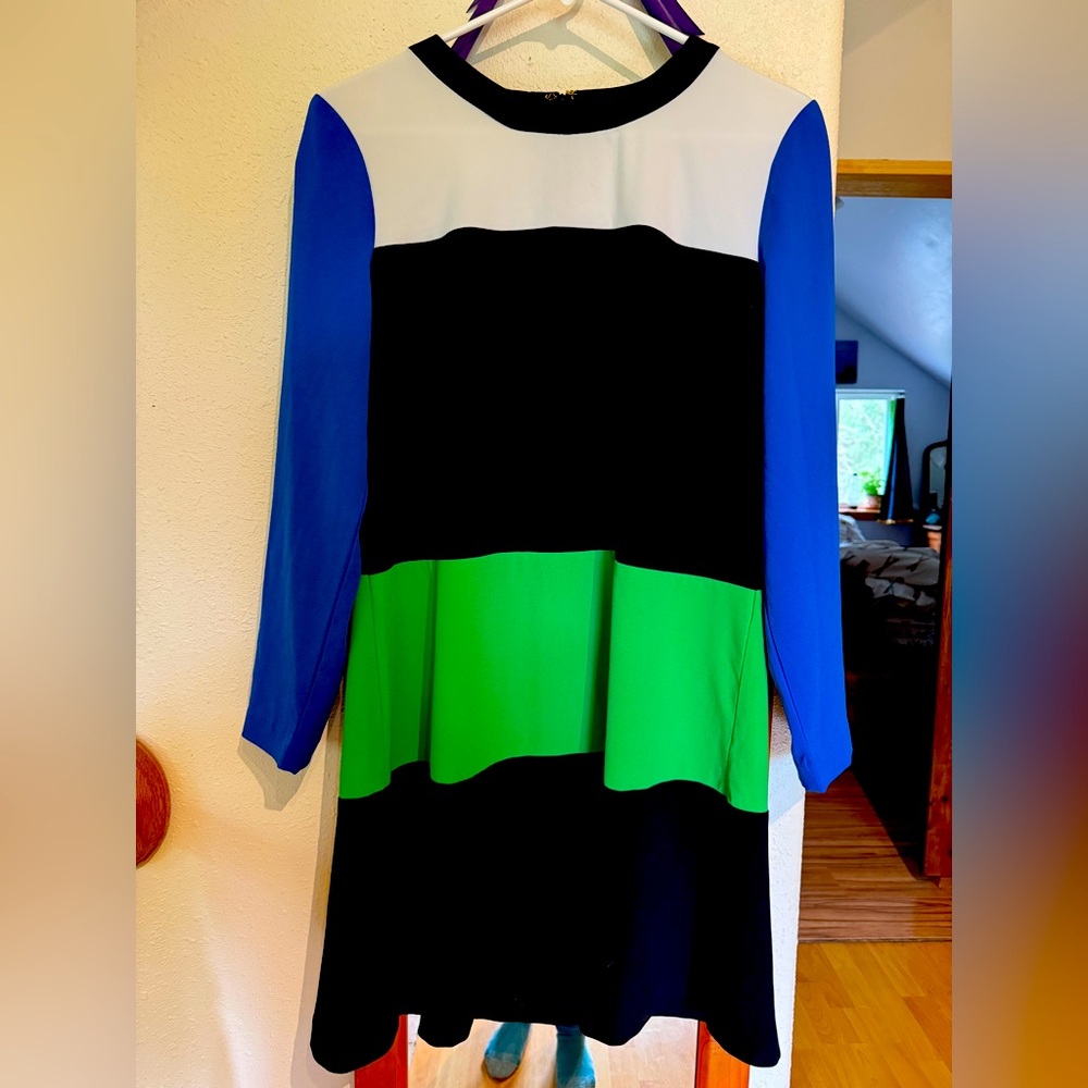 Michael Kors Colorblock Long Sleeve Dress